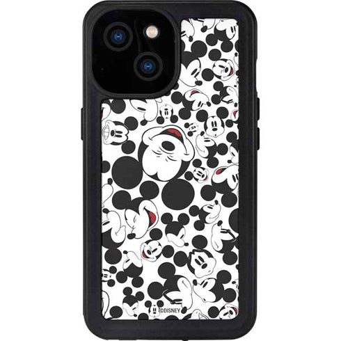 Disney Mickey Mouse Face Pattern iPhone 15 Waterproof Case